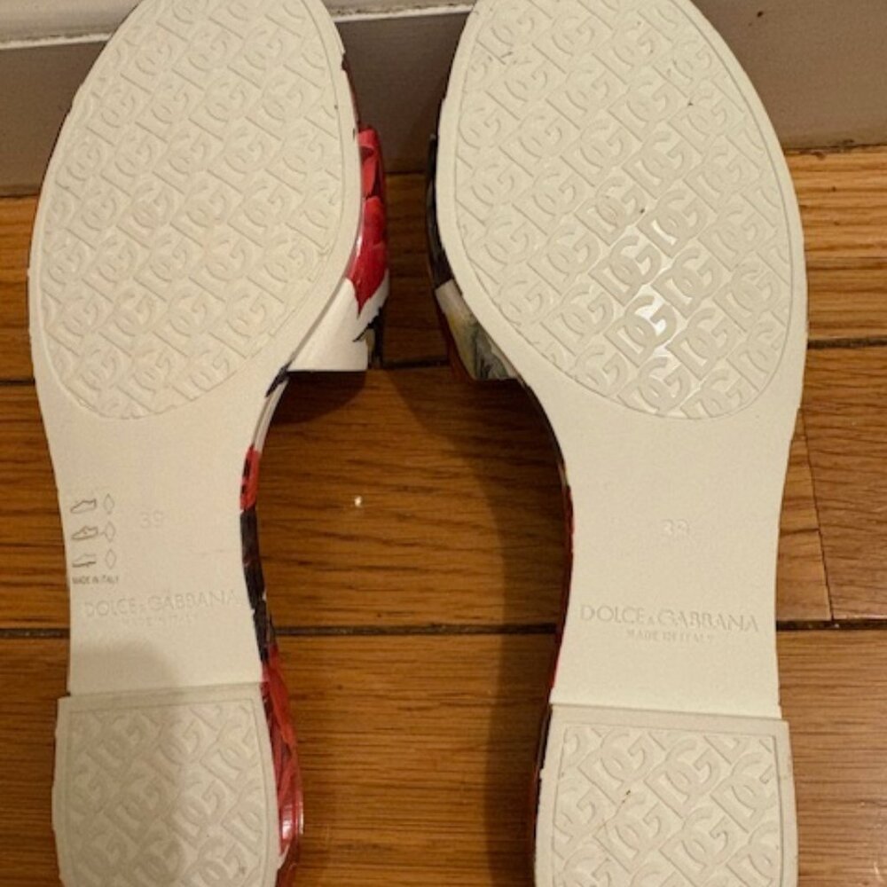 Dolce and Gabbana Floral Slides w/ Log Cutout, Sz 9, NIB - Picture 12 of 12